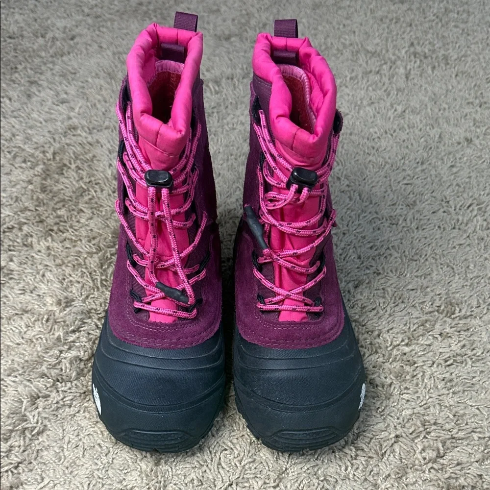 The Nortface Girl Pink Winter Snow Boots - Insulated Waterproof Size 1